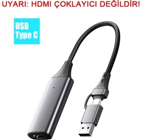 Resim CoverZone Type C Video Capture Yakalama Kartı Uçlu HDMI To Type-C Pc Bilgisayar Video Yakalama ZR964 