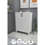 Resim Bofigo 4 Raflı Çok Amaçlı Dolap Çok Amaçlı Mutfak Dolabı Banyo Dolabı Ceren Beyaz 