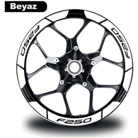 Resim Beyaz Bajaj F250 Geniş Jant Sticker Etiket Modeli 