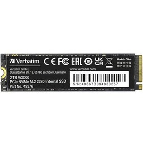 Resim Verbatim Verbatim Vi3000 2TB 3300MB-3000MB M.2 NVMe PCIe Gen 3 SSD 