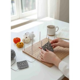 Resim Woodmomente Metal Çubuklu Motif Tahtası 29X29 cm 8mm Hfr Dayanıklı Dekoratif Panel Seti 