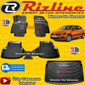 Resim Vw Polo 3D Paspas + Bagaj Havuzu Hb Siyah 2018 Sonrası Rizline N11.7831 