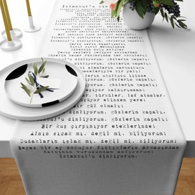Resim İstanbul'u Dinliyorum - Şiir Runner Örtü - 40 cm x 140 cm 