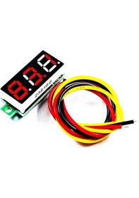 Resim Mini Dijital Voltmetre Ekran Modülü, 0-100V, 0.28 Inç, 3 Kablolu, Kırmızı Ekran 