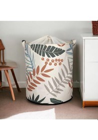 Resim Çok Amaçlı Oyuncak Saklama Ve Kirli Çamaşır Sepeti Krem 