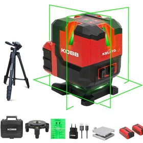 Resim KOBB KBL41GTP 30M 4x90⁰/1x360⁰ Otomatik Hizalamalı Li-ion Çift Akü Profesyonel Yeşil Çizgi Lazer Dis 