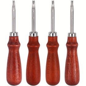 Resim 4 Adet/takım, Deri Kenar Kesici, Deri El Sanatları Kenar Kesme Aracı, Kesme Kenar Deri Skiving Aracı DIY Için, 1.5mm, 1.2mm, 1.0mm, 0.8mm 