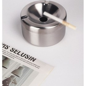 Resim Çelik 10 Cm. Kafe Restaurant Kapaklı Yuvarlak Kül Tablası Küllük Cin898by 