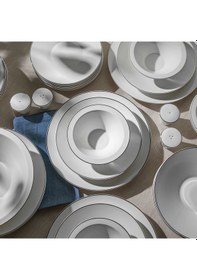 Resim Nehir Siena Platin Majestic 57 Parça Porselen Yemek Takımı 