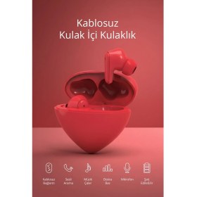 Resim Piranha 9989 Bluetooth Kulak Içi Kulaklık | Kalpli Tasarım Kablosuz Bağlantı Mikrofonlu | Müzik & Arama Destekli 