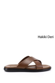 Resim Gönderi(r) Erkek Ceviz Çapraz Bantlı Hakiki Deri Terlik 