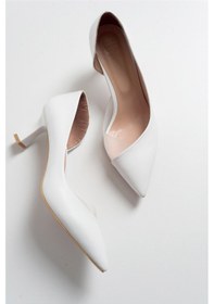 Resim Luvishoes 353 Beyaz Cilt Topuklu Kadın Ayakkabı Beyaz Cilt 