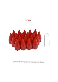 Resim Bijon Kapağı Sivri 19 Mm Kırmızı 20 Li Set 
