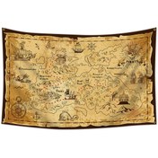 Resim 1 adet Korsan Haritası Bayraklı Banderol 60.96x91.44cm veya 91.44x152.4cm - Canlı Renkli Polyester Dekoratif Afiş, Ev, Bahçe, Parti Süslemeleri için Elektrik Gerektirmez, Korsan Temalı Etkinlikler ve Açık Hava Maceraları İçin, Hazine Avı Bayrağı | Dayanıklı Polyester 