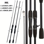 Resim Fiberglas Baitcasting Çubuğu - Siyah, Hafif ve Dayanıklı, Orta Hız, Taşınması Kolay - Tatlısu ve Tuzlu Su Balıkçılığı, Döner Eylem, Taşınabilir Balıkçılık Çubuğu|Şık Çubuk Tasarımı|Esnek Baitcasting 