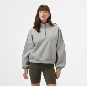 Resim Vans Loose Mock Neck Kadın Gri Sweatshirt Cement Heather 