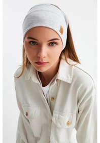 Resim Kadın Pamuklu Kaşkorse, Kaymaz, Terletmez, Ultra Hafif, Spor Saç Bandı Bandana - Tek Ebat / Açık Gri Açık Gri 