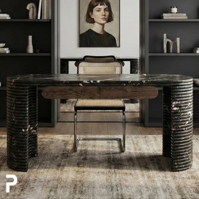 Resim Alexander Black Ripple Desk Çalışma Masası - 140x60x74 / Mat Koruma 