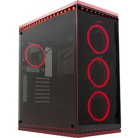 Resim Rampage Temper Pro V5 4*Tempered Glass Kırmızı 4*Rgb Fan 2*Usb3 2 