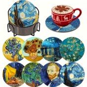 Resim Başlangıç Elmas Boyama Seti, Standlı Van Gogh Sanat Altlık Takımı - Yetişkinler için 8 Parça Hobi Malzemesi 
