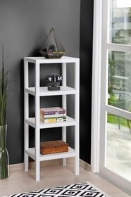 Resim NATURAWİN Ombeg 4 Katlı Modüler Raf Banyo Düzenleyici Mutfak Balkon Salon Bahçe Organizeri Beyaz 