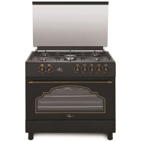 Resim GL General GLF 9050RSP Desire Kuzine Rustik 90 CM 110 L Solo Fırın Siyah 
