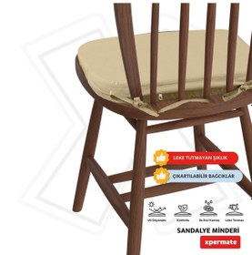 Resim Standartfit Oval Sandalye Minderi 42x42x5 Bej 