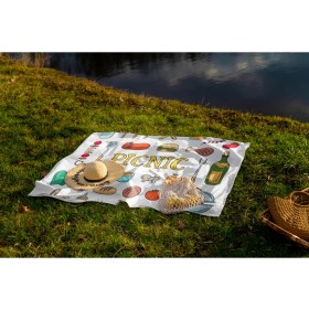 Resim Fibril Outdress Suya Dayanıklı Çok Amaçlı Piknik Örtüsü 150 x 150 cm Piknik Desen 