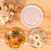 Resim 1 adet Yuvarlak Reçine Tepsi Kalıbı, Coaster Kalıbı, Kendin Yap Epoksi Reçine Tepsi Kalıbı 