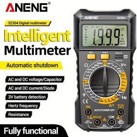 Resim ANENG SZ304 El Tipi Dijital Multimetre - 2000 Sayım Sıvı Kristal Ekran, AC/DC Voltmetre ve Frekans Sayacı, Diyot ve Kapasitans Test Cihazı Otomatik/Manuel Aralıklar Seçimi ile, Arka Aydınlatmalı LCD, Pil ile Çalışır (Pil Dahil Değil) Elektrik Testi, DIY Elektronik, Profesyonel Kullanım, Voltaj Ölçer Test Cihazı, DIY Elektronik, Ergonomik Tasarım, Dayanıklı Yapı 