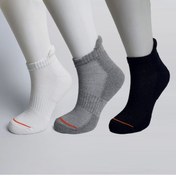 Resim GOME SOCKS 3'lü Yarım Havlu Siyah & Beyaz & Gri Yürüyüş, Koşu, Spor, Comfort Çorabı 