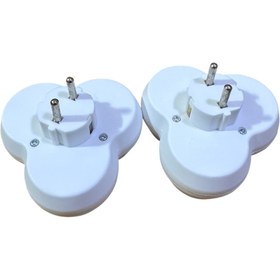 Resim SERMER PAZARLAMA 2 adet Golyat Üçlü Priz – Beyaz, Topraklı 