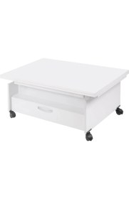 Resim Evistro Akıllı Sihirli Laptop Sehpa Yemek Masası Sehpa 2 Çekmeceli (Beyaz) 