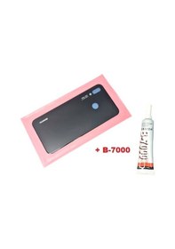 Resim Tkgz - P20 Lite Arka Pil Batarya Kapağı Cam+b-7000 Siyah 