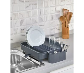 Resim Tekno Trust 36 x 46 Açılır Kapanır Sürgülü Bulaşıklık Antrasit Plastik Gri 