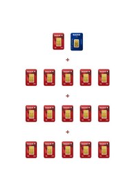 Resim Nadir Gold 24 Ayar 18,5 Gram Külçe Altın 1 Adet 2,5 Gram Külçe Altın + 16 Adet 1 Gram Külçe Altın 