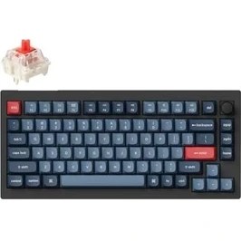 Resim Peri Store Keychron V1 Max Rgb Tkl Mekanik Red Switch 2.4 Ghz Kablosuz Ingilizce Siyah Klavye 