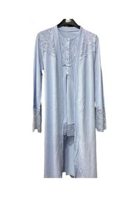 Resim Nehirsel 3022 Mavi Hamile Lohusa 3 Lü Pijama Sabahlık Tk 