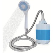 Resim Willowhaven Mavi Taşınabilir Şarj Edilebilir Kamp Duş Pompası Ayarlanabilir Başlık Usb Kompakt Tasarım 