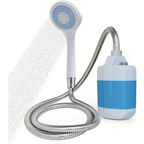 Resim Willowhaven Mavi Taşınabilir Şarj Edilebilir Kamp Duş Pompası Ayarlanabilir Başlık Usb Kompakt Tasarım 