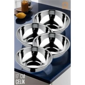 Resim Erbar Hsnet Yemek Tası Paslanmaz Çelik Çorba Kasesi 4 Adet - M582R084-K03582 