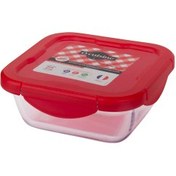 Resim Ocuisine Kırmızı Kare Cam Saklama Kabı 16x16 Cm 