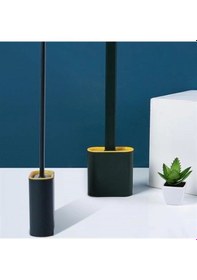 Resim Duvara Monte Edilebilir Kapaklı Askılı Klozet Yumuşak Silikon Başlıklı Tuvalet Fırçası Seti Çok Renkli 