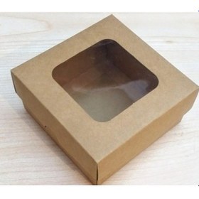 Resim 10x10x5 Karton Üstü Asetatlı Pencereli Karton Kutu 20 Li +3 