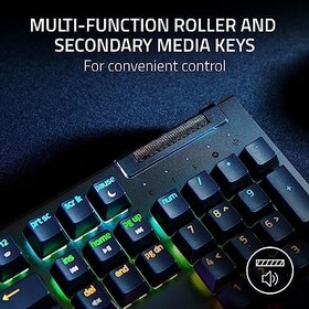Resim Razer BlackWidow V4X - mekanik oyun klavyesi - Razer Snap Tap - Chroma RGB (tıklamalı mekanik anahtarlar, 6 özel makro tuşu, Wristrest) TR düzeni | Siyah 
