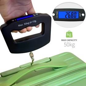 Resim 1 Adet 110lbs/50kg Dijital El Tipi Bagaj Asma Terazisi, otomotiv detaylandırma araçları için Mini Taşınabilir Elektronik Tartım Cihazı, Aydınlatmalı LCD Ekranlı Hızlı Ölçekleme, İhtiyacınız Olacak Seyahat Malzemeleri, İngilizce Noel Şükran Günü Yeni Yıl Hediyesi (Piller Dahil Değildir), Elde Tutulur Bagaj Terazisi, Valiz İçin Portatif Kilo Vermek İstasyonu, Sağlam Zeminli Bavul Terazi, Sayısal Vize Kontrolü İçin Dijital Termometre 