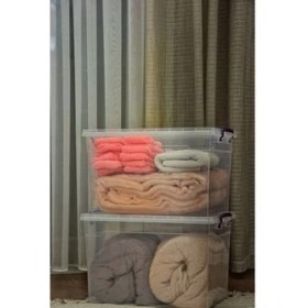 Resim Biedda Plastik Kilitli Kapaklı Yatay Saklama ve Erzak Kutusu 30 Litre Plastik Kilitli Kapaklı 