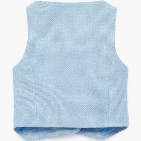 Resim Kız Çocuk Düğme Detaylı Kare Yaka Kolsuz Tüvit Yelek 