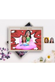 Resim Bk Gift Kişiye Özel Anne Kız Karikatürlü 1000 Parça Profesyonel Puzzle-3 