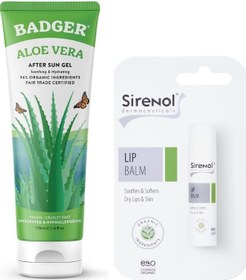 Resim Badger Aloe Vera Jel 118 ML + Sirenol Organik Dudak Balmı 5 ML 